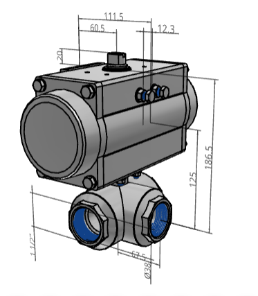 [FESTO] Ball valves and ball valve actuator units VZBM-A-11/2"-RP-25-F-3L-B2-PB120