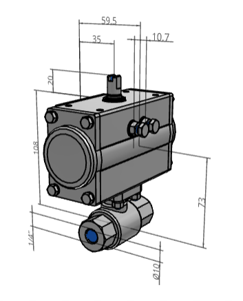 [FESTO] Ball valves and ball valve actuator units VZBM-A-1/4"-RP-40-D-2-B2-PA10
