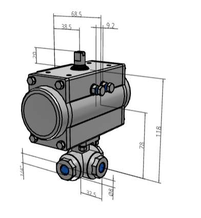 [FESTO] Ball valves and ball valve actuator units VZBM-A-1/4"-RP-25-F-3T-B2-PB20