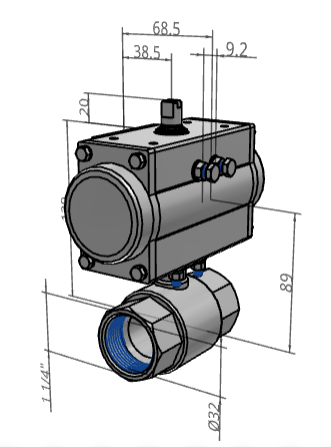 [FESTO] Ball valves and ball valve actuator units VZBM-A-11/4"-RP-25-D-2-B2-PB20