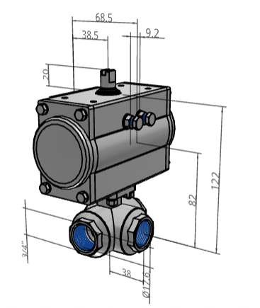 [FESTO] Ball valves and ball valve actuator units VZBM-A-3/4"-RP-25-F-3T-B2-PA20