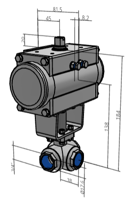 [FESTO] Ball valves and ball valve actuator units VZBM-A-3/4"-RP-25-F-3L-B2-PB40