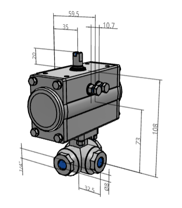 [FESTO] Ball valves and ball valve actuator units VZBM-A-1/4"-RP-25-F-3T-B2-PA10
