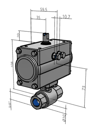 [FESTO] Ball valves and ball valve actuator units VZBM-A-3/8"-RP-40-D-2-B2-PA10