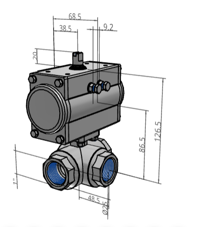 [FESTO] Ball valves and ball valve actuator units VZBM-A-1"-RP-25-F-3L-B2-PA20