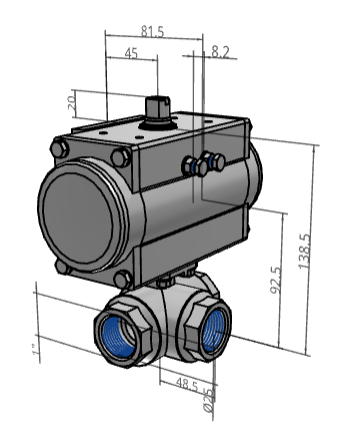 [FESTO] Ball valves and ball valve actuator units VZBM-A-1"-RP-25-F-3L-B2-PB40