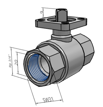 [FESTO] Ball valves and ball valve actuator units VZBM-3/4-RP-25-D-2-F03-B2B3