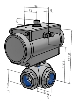 [FESTO] Ball valves and ball valve actuator units VZBM-A-11/4"-RP-25-F-3L-B2-PB80
