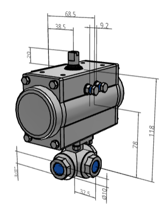 [FESTO] Ball valves and ball valve actuator units VZBM-A-3/8"-RP-25-F-3L-B2-PB20