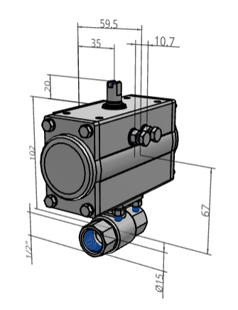 [FESTO] Ball valves and ball valve actuator units VZBM-A-1/2"-RP-25-D-2-B2-PA10