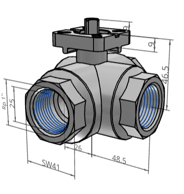 [FESTO] Ball valves and ball valve actuator units VZBM-1-RP-40-F-3L-F0304-B2B3