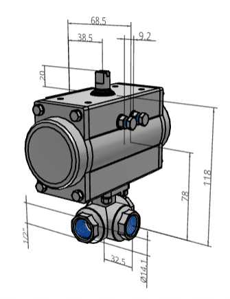 [FESTO] Ball valves and ball valve actuator units VZBM-A-1/2"-RP-25-F-3T-B2-PB20