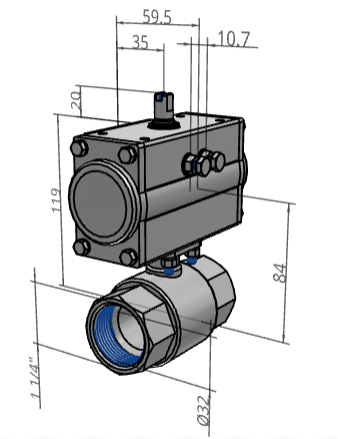[FESTO] Ball valves and ball valve actuator units VZBM-A-11/4"-RP-25-D-2-B2-PA10