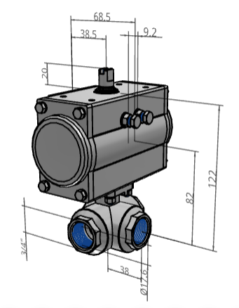 [FESTO] Ball valves and ball valve actuator units VZBM-A-3/4"-RP-25-F-3L-B2-PA20