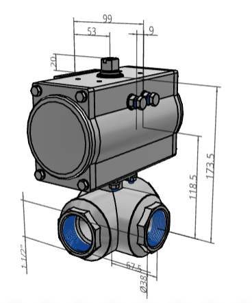[FESTO] Ball valves and ball valve actuator units VZBM-A-11/2"-RP-25-F-3L-B2-PA80