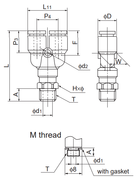 [NITTA] Push One E Series EY1/4-PT