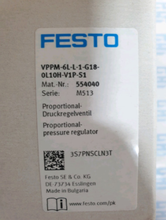 [FESTO] Proportional Pressure Regulators VPPM-6L-L-1-G18-0L10H-V1P-S