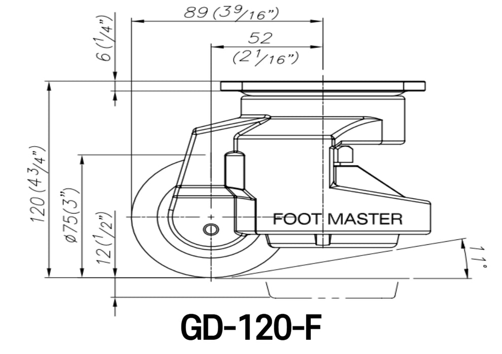 [FOOTMASTER] GD-120 Leveling Casters Smart Solution for both easy movement & leveling set 60-1500Kg -10~90℃ RoHS 8pcs