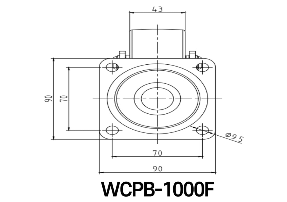 [Wooil]Wheel Master WCPB-1000 Medium Duty Purpose Caster 500-900kg 8pcs