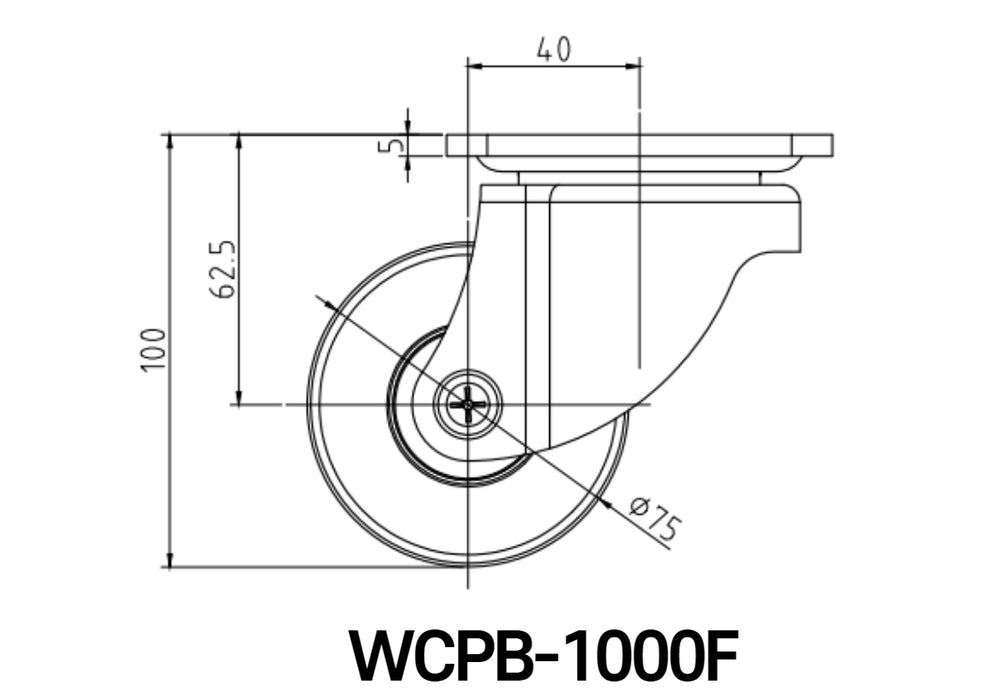[Wooil]Wheel Master WCPB-1000 Medium Duty Purpose Caster 500-900kg 8pcs