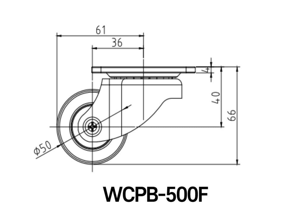[Wooil]Wheel Master WCPB-500 Medium Duty Purpose Caster 500-900kg 8pcs