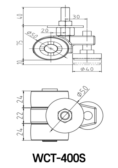 [Wooil]Wheel Master WCT-400 Light Duty Purpose 150kg 8pcs