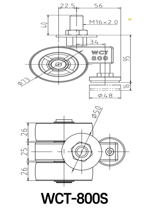 [Wooil]Wheel Master WCT-800 Light Duty Purpose  280kg 8pcs