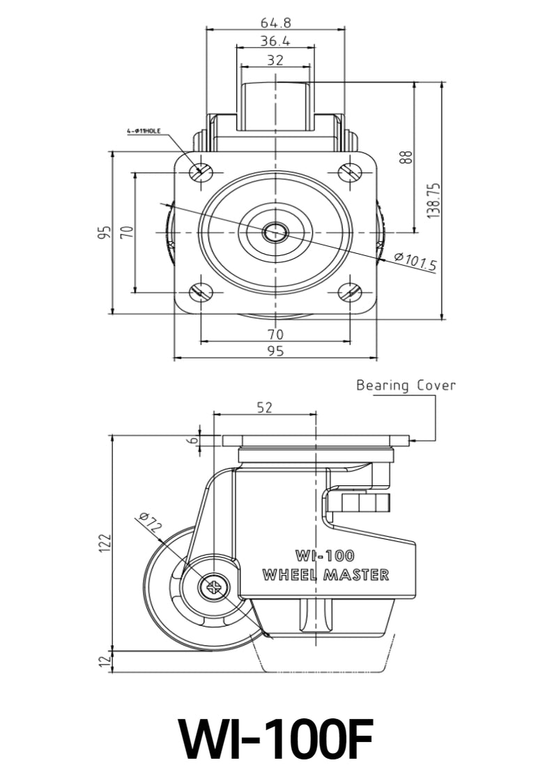 [Wooil]Wheel Master WI-120 Medium Duty Purpose 1000kg 8pcs — Mechatalk