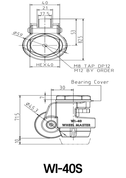 [Wooil]Wheel Master WI-40 Light Duty Purpose 100kg 8pcs