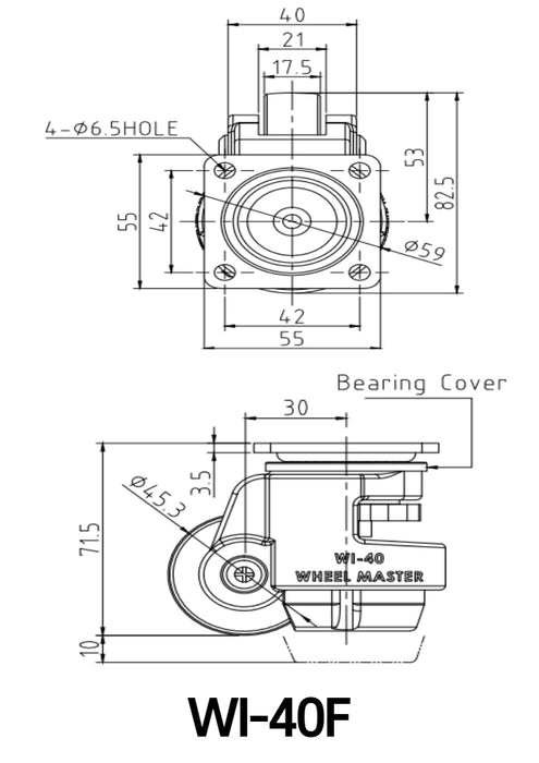 [Wooil]Wheel Master WI-40 Light Duty Purpose 100kg 8pcs