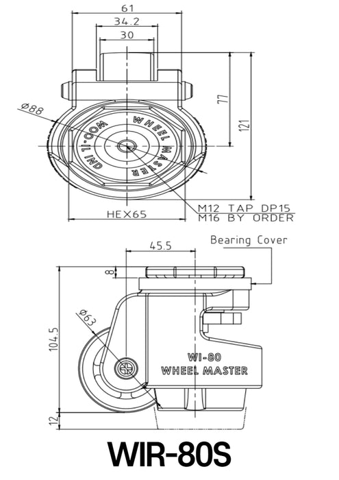 [Wooil]Wheel Master WIR-80 Medium Duty Purpose 500kg 8pcs